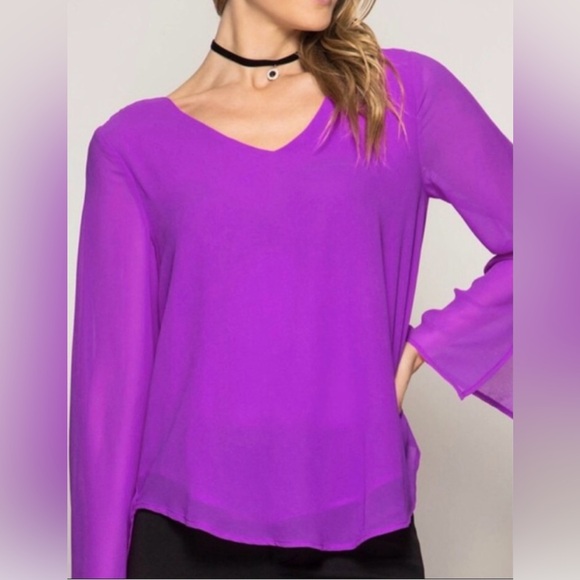 NWT Open Back Elegant Magenta Blouse - - Picture 2 of 7